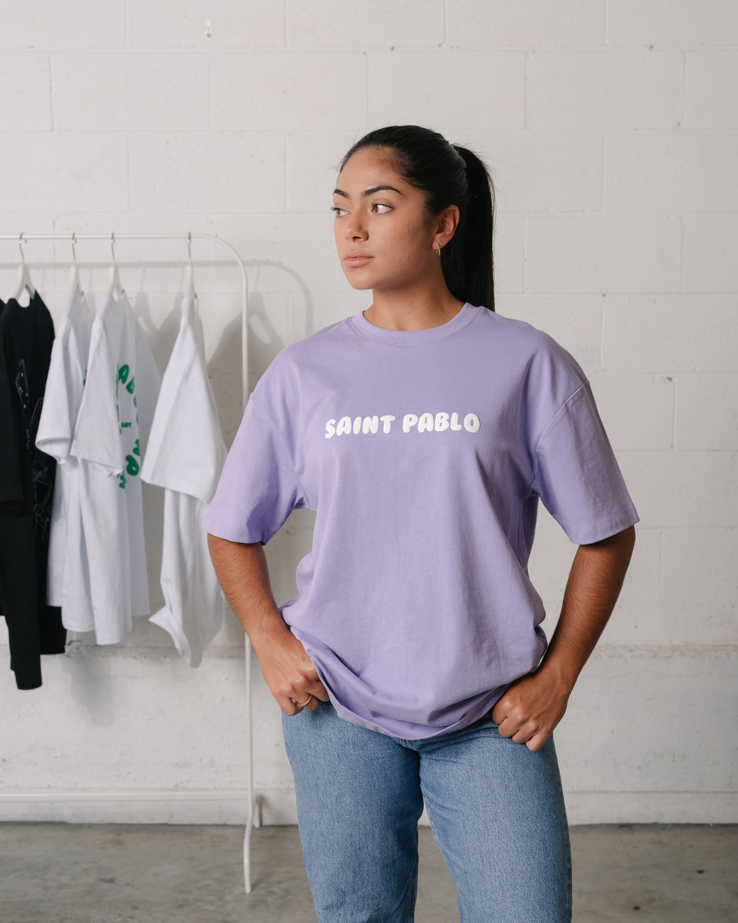 Saint Pablo BTY Puff Print Tee in Lilac